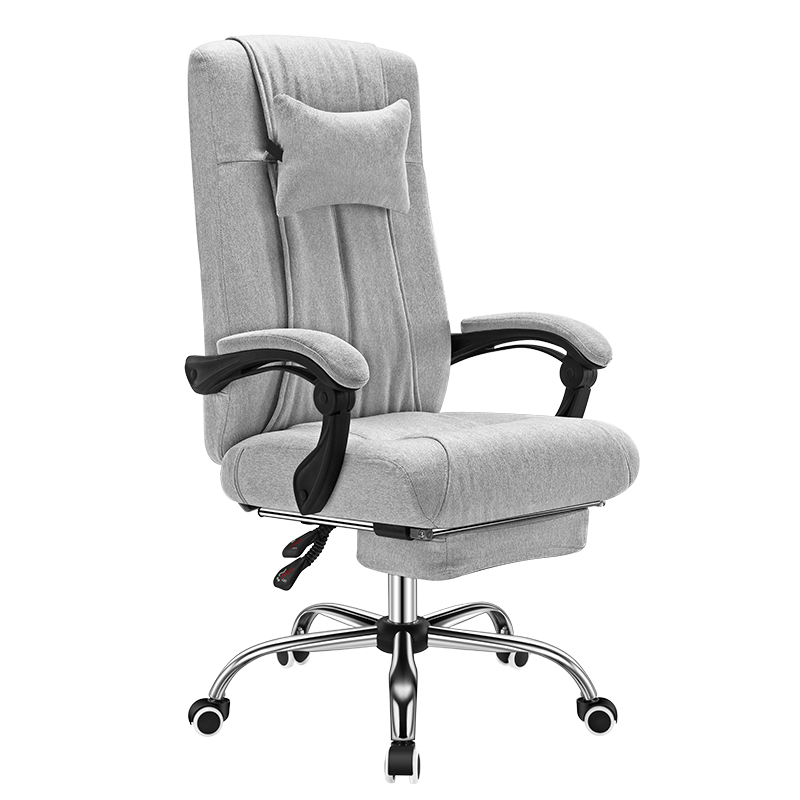 习格（XIGE）电脑椅家用舒适椅人体工学简约转椅书房学习椅办公室椅子靠背 浅灰色 浅灰色（棉麻款）