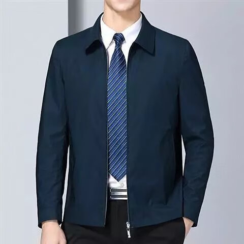 乔骏晟中山装男套装中老年中山服老年人外套老人衣服春秋冬爷爷爸爸服装 拉链版蓝色（翻领夹克） 170/M属于什么档次？