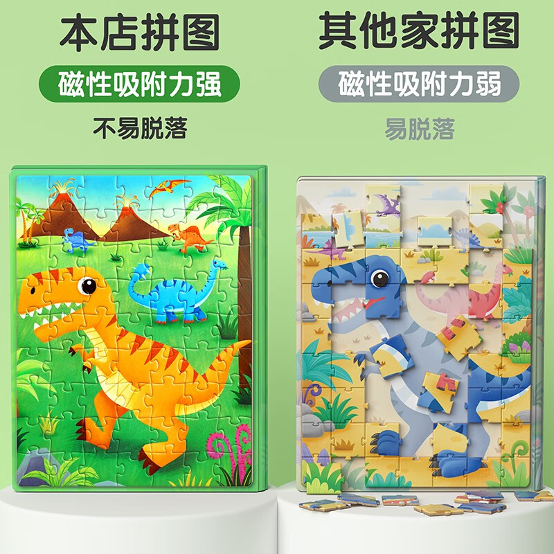 星星舟儿童磁力拼图0-3-6-8岁男孩女孩专注力玩具宝宝儿童生日礼物 全套四本【4-8岁】