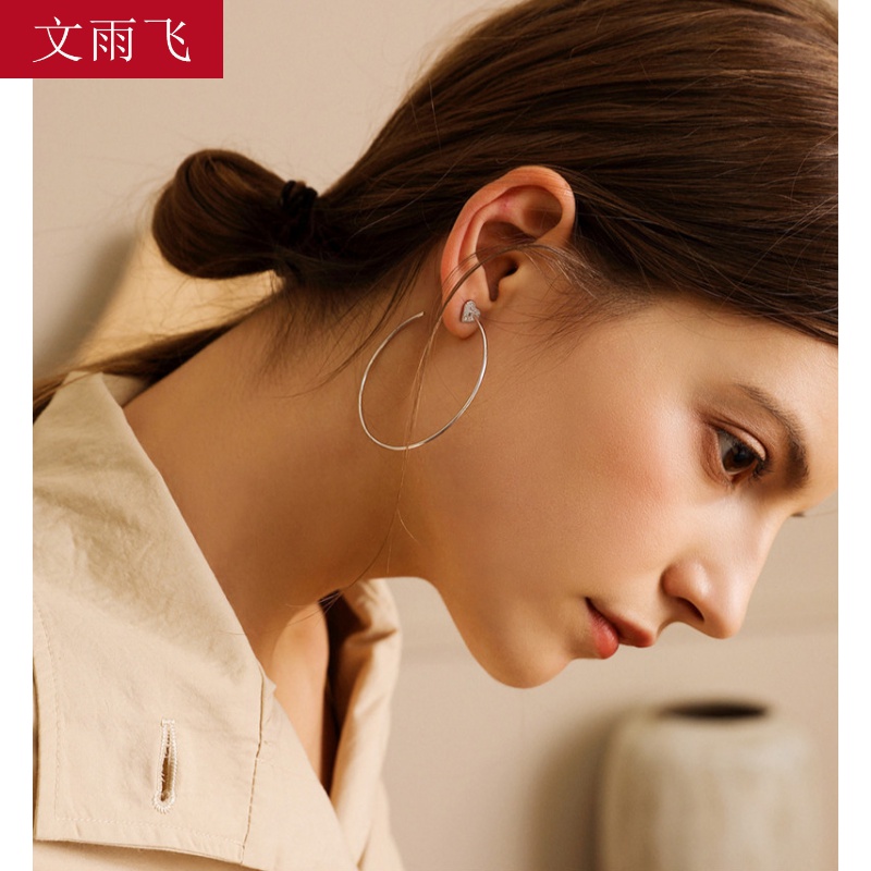 大圈圈耳环耳圈女气质韩国简约圆圈适合长脸女生的耳饰品 大圈圈耳环