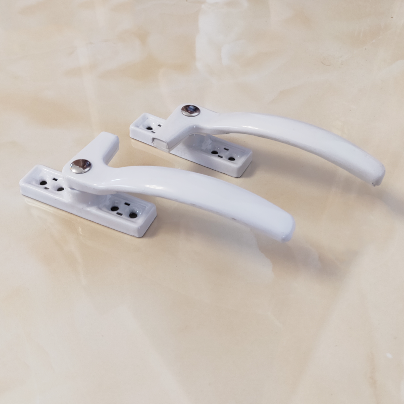 简梓塑钢窗执手 老式平开窗别锁塑钢门把手内外窗拉手7字执手别手 两