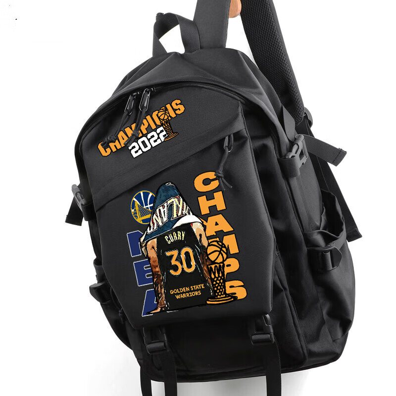 富乌夺冠勇士篮球书包运动双肩包高中大学初中学生背包 黑色_背影总