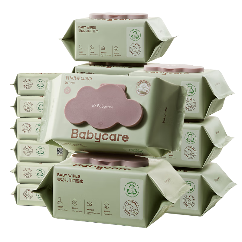 babycare Ӥ���ֿ�ʪ�� �������Ӻ���� 80��*9��+20��*6�� �ϸ�ʪֽ�� 130.66Ԫ