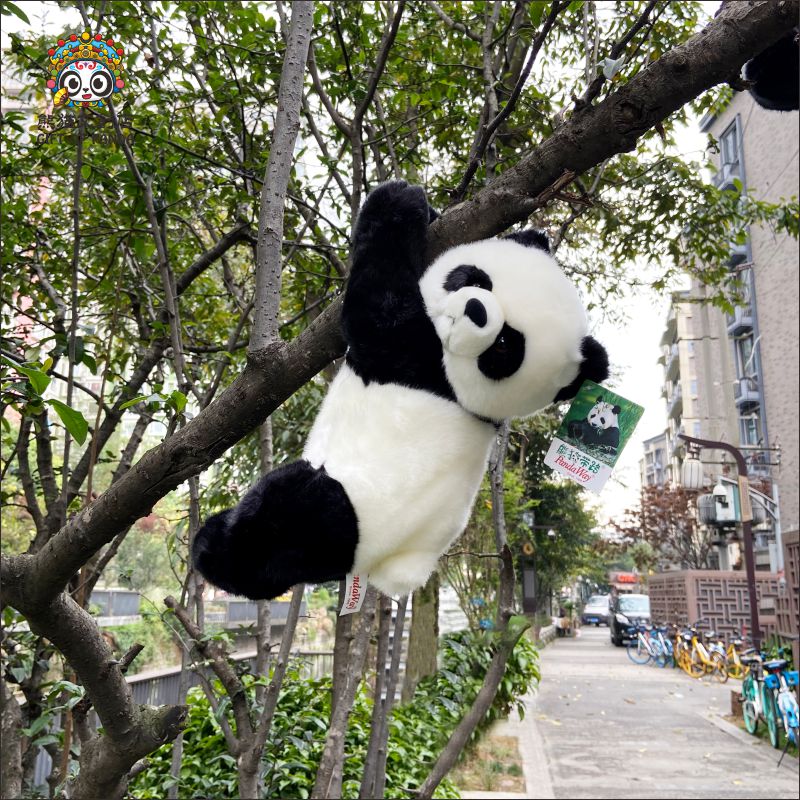 莫肖尔四川熊猫工厂基地公仔毛绒熊猫公仔爬树玩偶磁吸挂饰四川成都纪