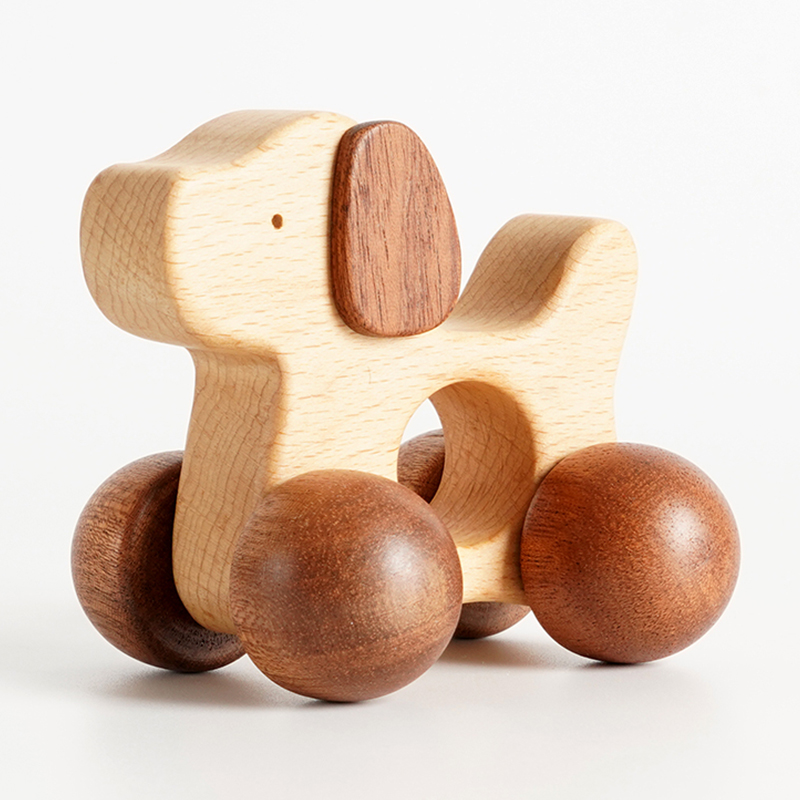 木艺爸爸(woodpapa)动物小车 宝宝玩具车木制婴幼儿童车婴幼儿实木