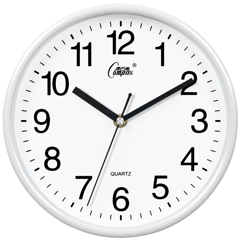 康巴丝（Compas） 挂钟走时客厅办公室钟表挂墙简约创意时钟时尚石英钟现代挂表 3018白色属于什么档次？