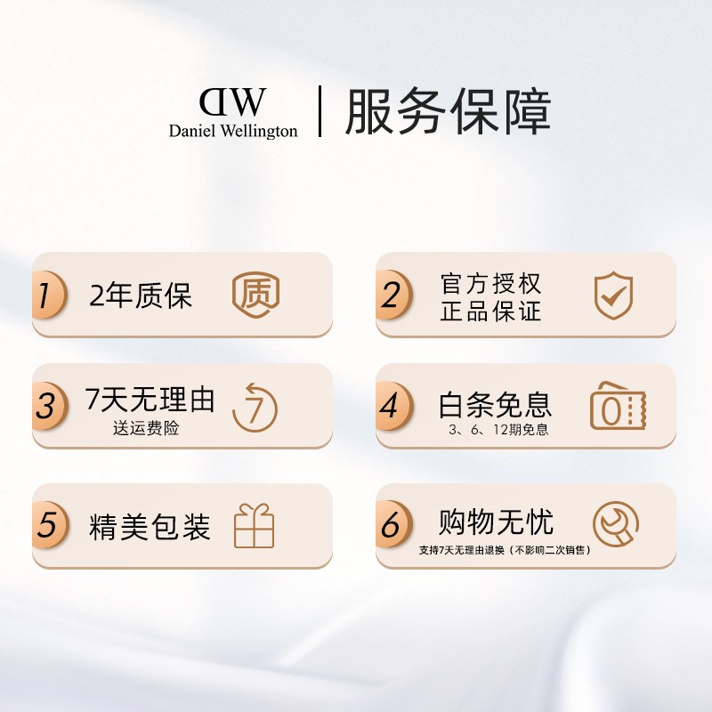 丹尼尔惠灵顿（DanielWellington）[部分爆品5折]DW手表女 女士手表石英欧美腕表 生日礼物送女友 银色小精钢白盘女表36mm-DW203