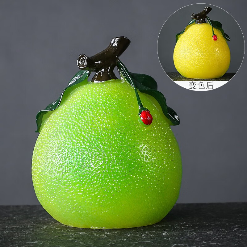 宇轩变色柚子茶宠创意水果可养茶玩励志茶桌装饰品摆件精品茶具配件 变色柚色可餐