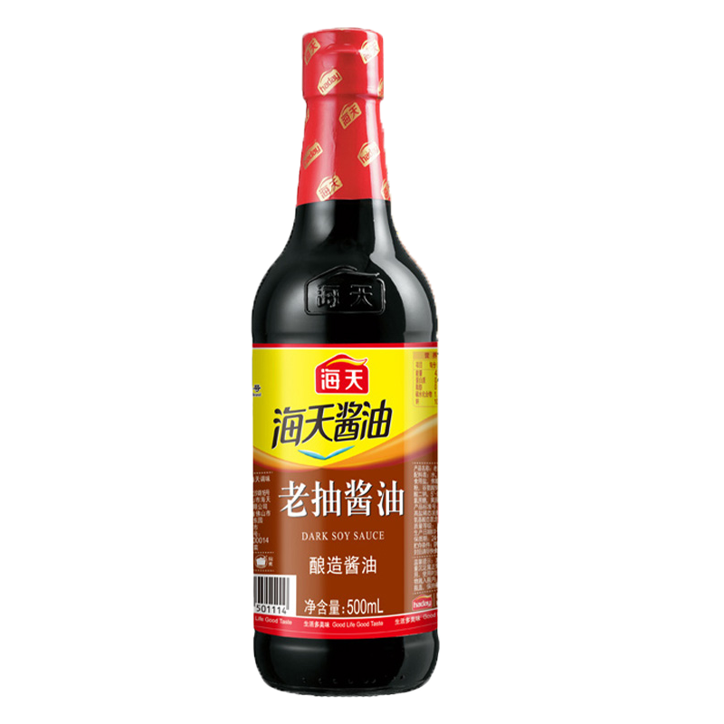 海天 老抽酱油500ml瓶装 家用红烧凉拌蘸料酿造酱油厨房调料 海天500