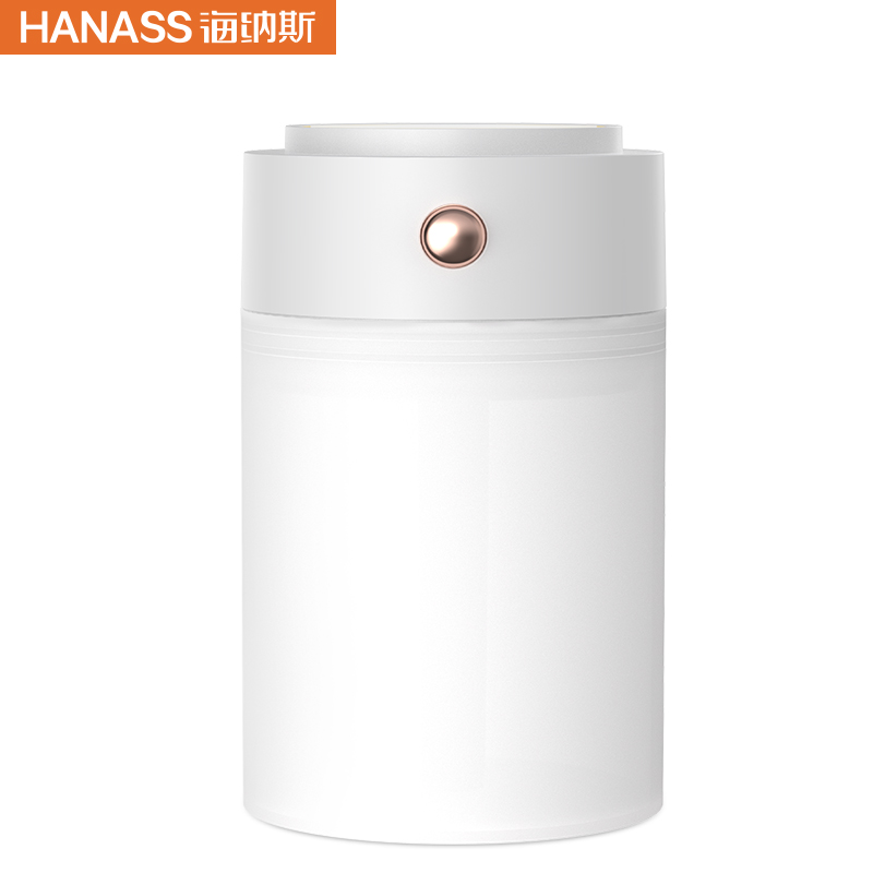 海纳斯（HANASS）加湿器 卧室家用办公室桌面迷你轻音车载USB插电便携夜灯加湿器伴侣 LYP829