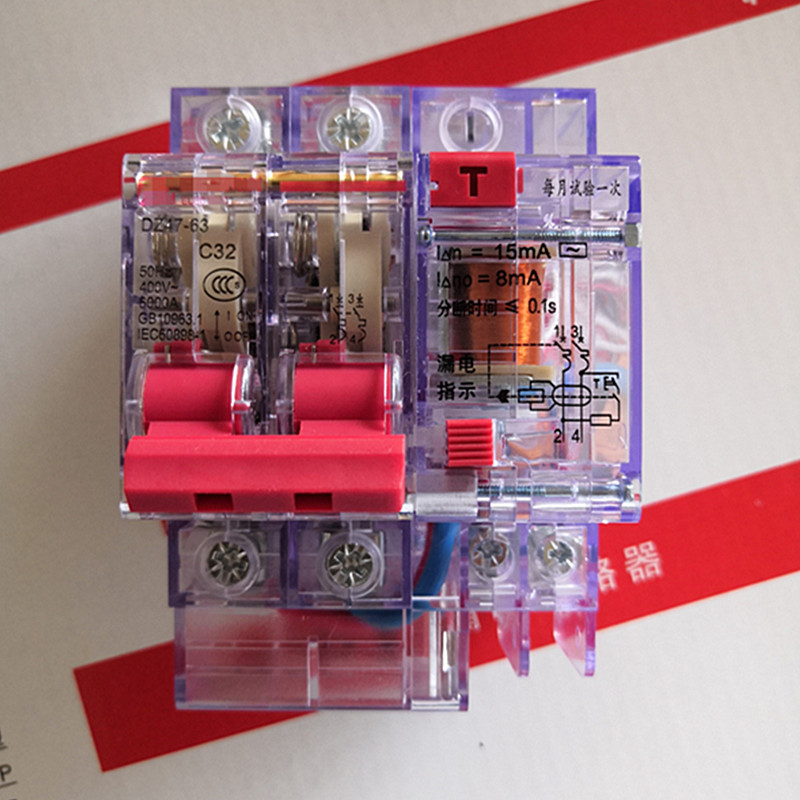 透明壳漏电保护器 220v 20a32a40a63a 15ma 380v