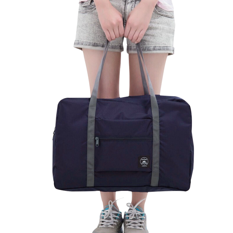 香柚小镇 旅行收纳包可折叠可套拉杆箱便携大容量收纳袋旅游出差单肩手提行李包飞机包 深蓝