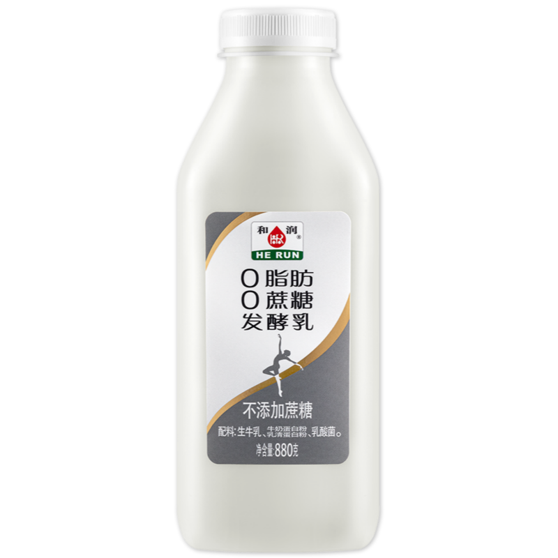 HE RUN 和润 零蔗糖发酵乳 880g 单瓶装