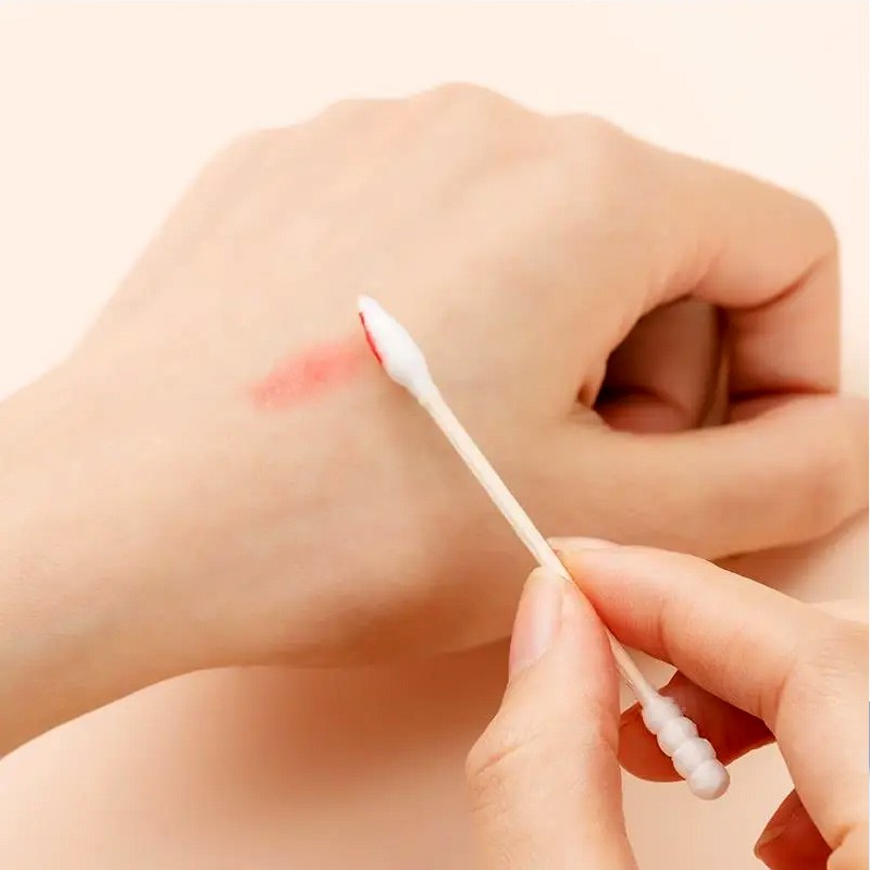 珂莱藻堂 竹棒脱脂棉签一次性双头双效成人婴儿掏耳朵化妆清洁棉棒挖耳 螺+尖 500支/盒