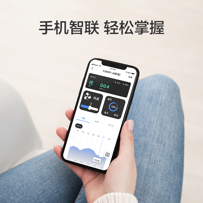 IAM空气净化器除甲醛雾霾细菌 家用办公室负离子 甲醛分解母婴KJ500F