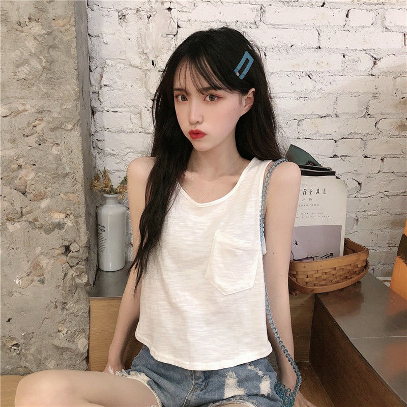 秉藜少女生半袖夏季天薄款纯棉睡衣外穿半截袖2022新款网红ins无袖