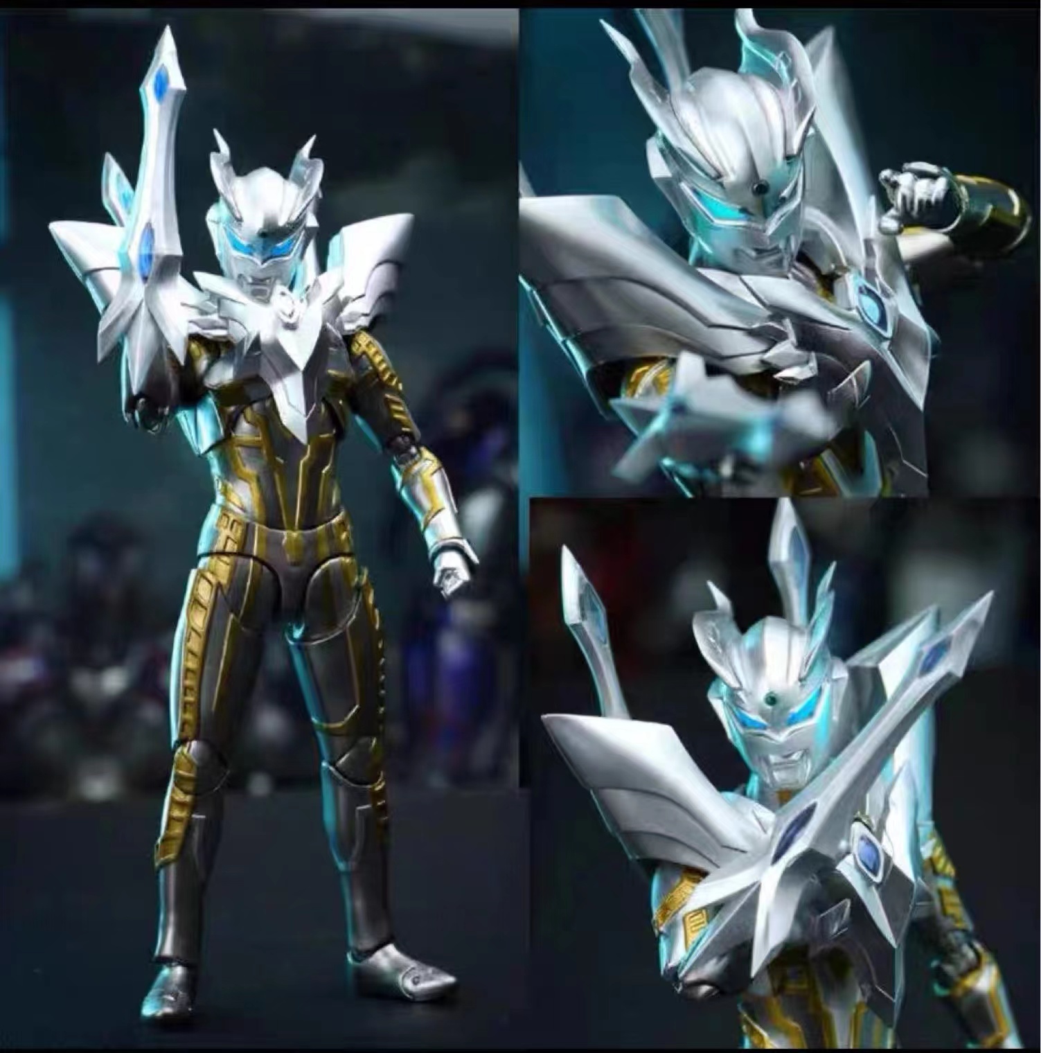 关节可动发光玩具赛罗艾克斯特利迦泽塔男孩礼物 终极闪耀赛罗  支架