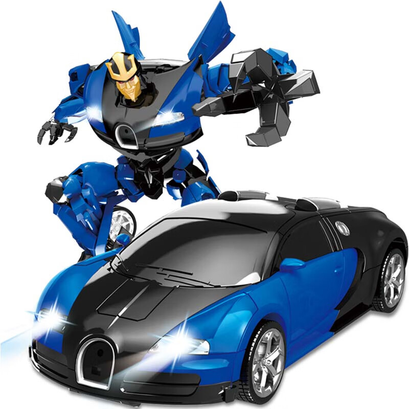 勾勾手（GOUGOUSHOU）儿童遥控变形遥控车玩具一键演示变形充电款男孩模型玩具车 蓝色 