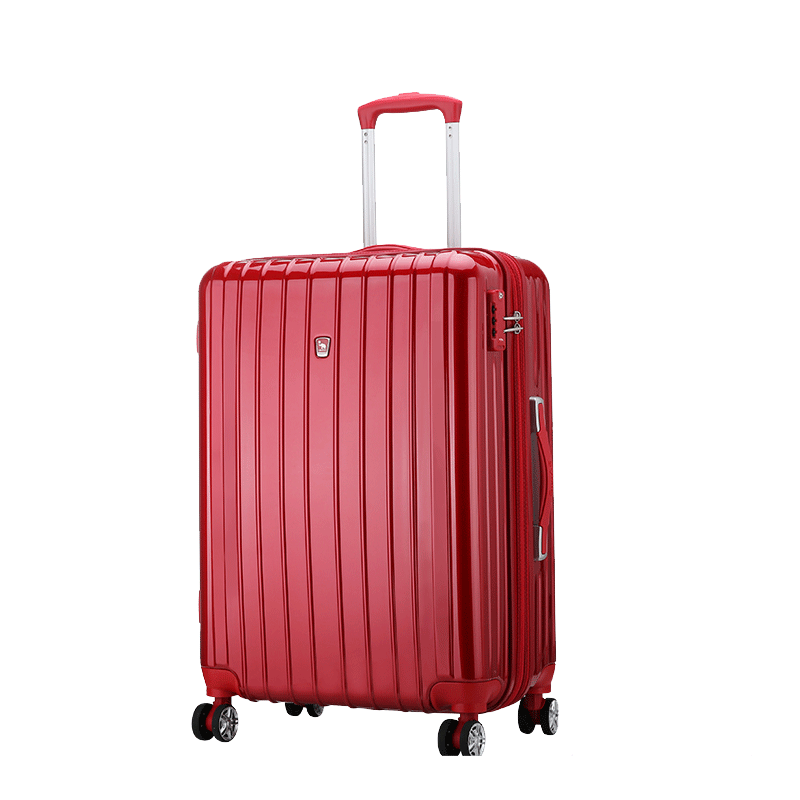 爱华仕（OIWAS）红色行李箱女大容量20英寸带USB充电口出差轻便登机拉杆箱男万向轮旅行密码箱 6182中国红