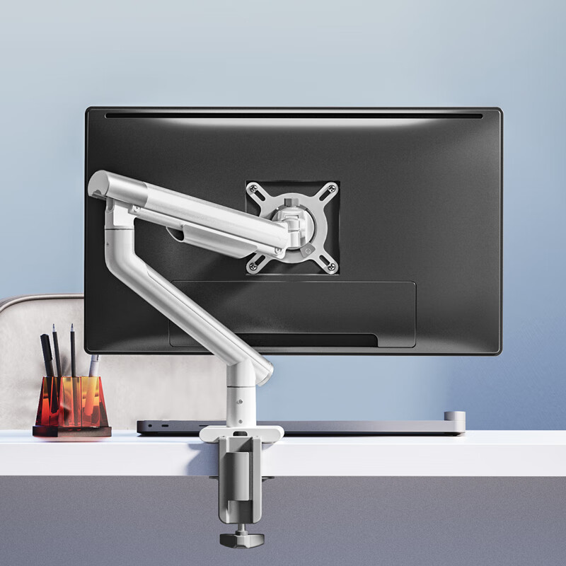 松能设计师款显示器支架臂台式显示屏幕机械悬臂艺术支撑架t7 砂纹白t