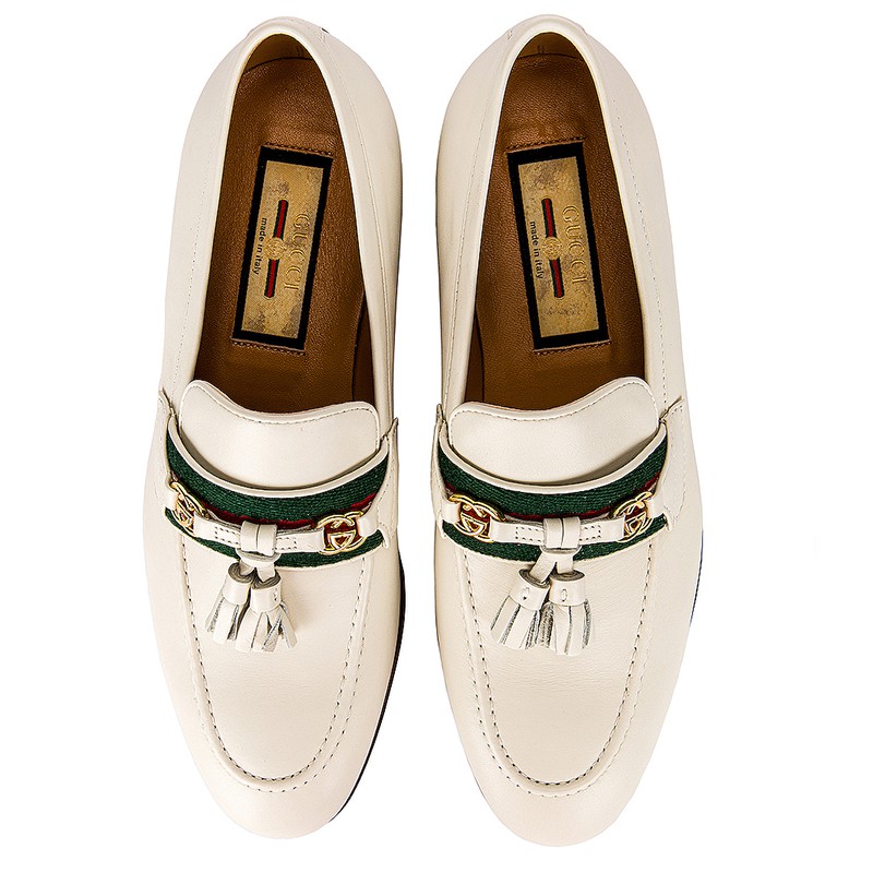 gucci 古驰/女士gg马衔扣流苏乐福鞋牛皮高跟鞋624316w610 624316