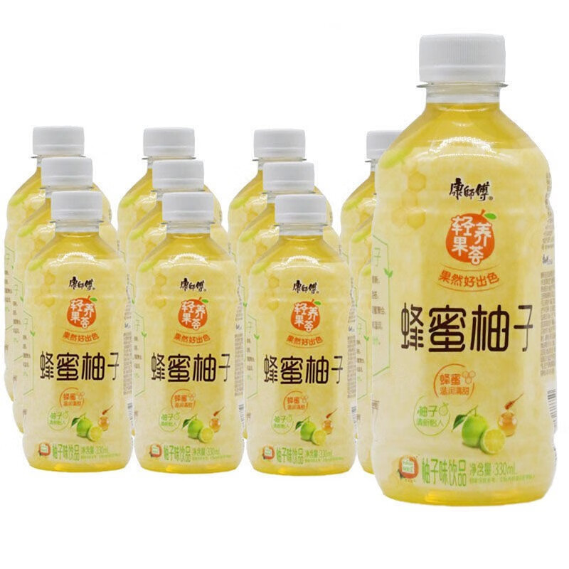 康师傅蜂蜜柚子茶饮料330ml/瓶迷你装小瓶装柚子味饮品整箱 蜂蜜柚子