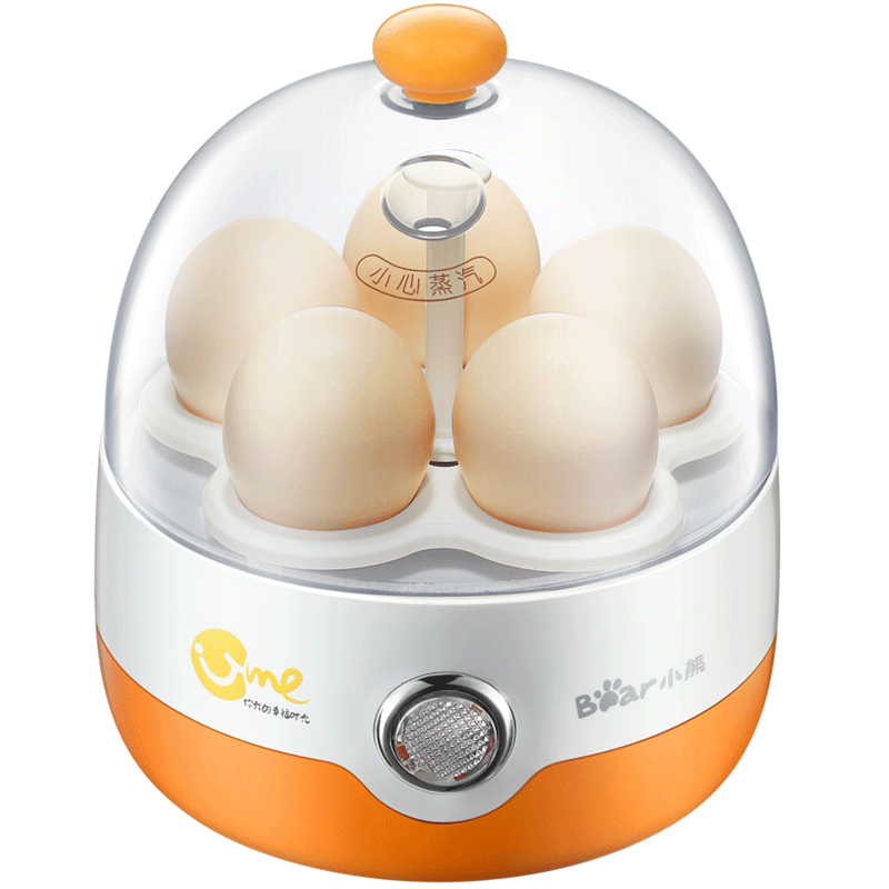 小熊（Bear）煮蛋器 迷你双层家用蒸蛋器 自动断煮鸡蛋X器电预约定时14个蛋 粉色单层煮蛋器