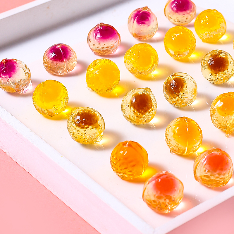 爆浆果汁软糖水果夹心糖果混合口味流心水晶糖qq糖茶半糖邂逅女生 5