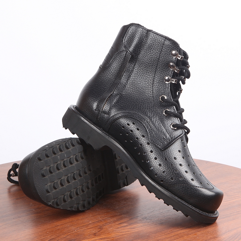 简梦伊02飞行网眼靴夏季航空飞行靴镂空洞眼马丁靴高帮透气牛皮男靴