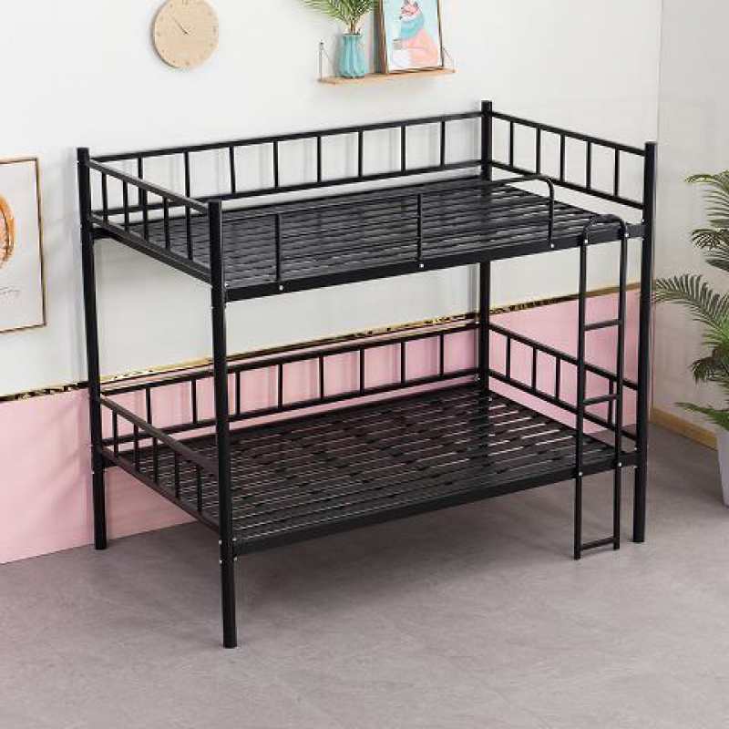 成人加厚高护栏防摔铁艺床学生上下铺铁床员工宿舍双人铁架子双层床