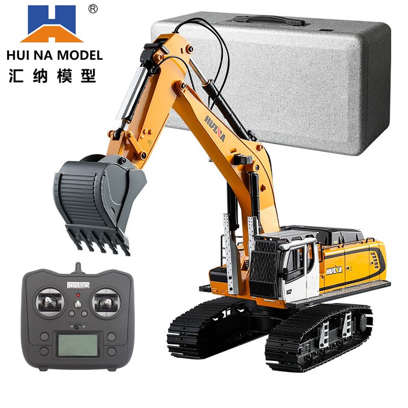 汇纳玩具(hui na toys)新遥控26通道全合金挖掘机丝杆动力专业级rc
