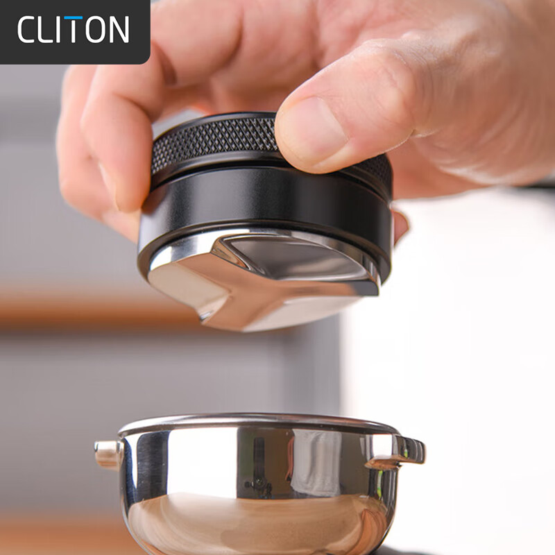 CLITON三叶咖啡布粉器 金属三浆压粉锤意式咖啡机压粉器大号58mm
