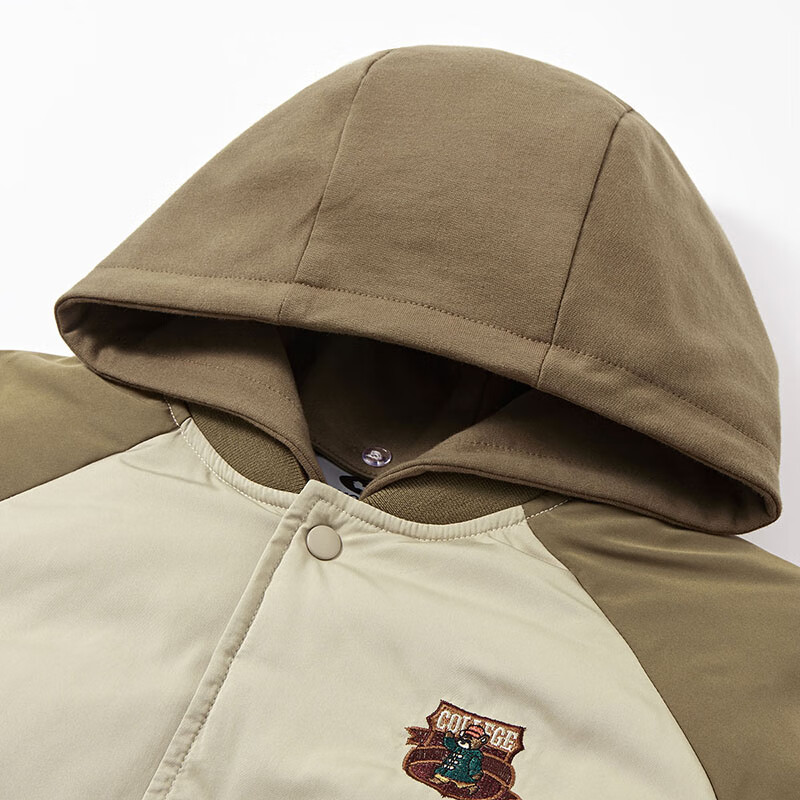 马骑顿MQD童装男大童年冬季潮酷休闲保暖连帽羽绒服 卡其色 130