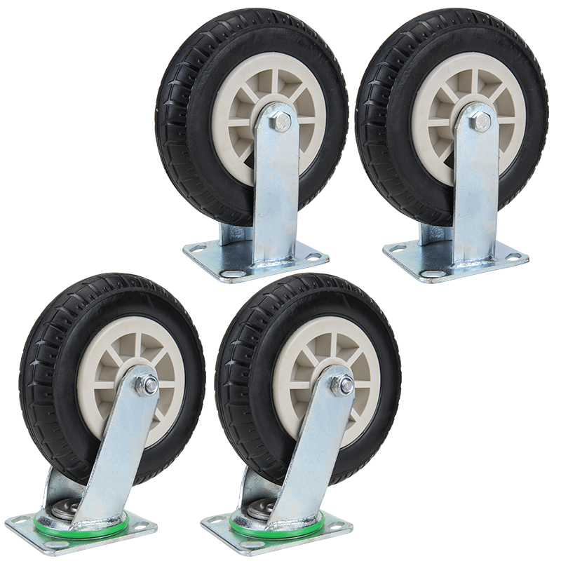 森桓（SENHUAN）萬(wàn)向輪輪子重型腳輪6寸凈音手推車輪子4寸5寸8寸實(shí)心橡膠輪帶剎車 升級(jí)8寸2定2萬(wàn)