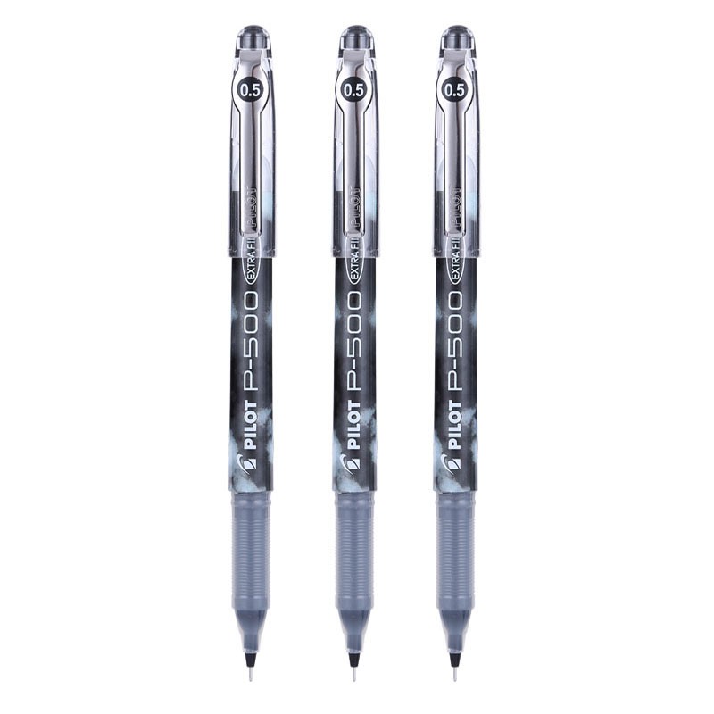 日本百乐（PILOT）P500中性笔 0.5mm学生考试专用水笔大容量P700签字笔 3支装黑色0.5mm