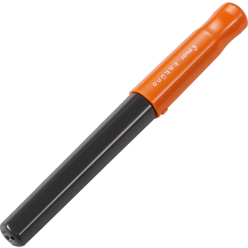 百乐（PILOT）笑脸钢笔学生练字笔 配吸墨器 入门级书法笔 Kakuno FKA-1SR 橙色碳黑杆 F尖