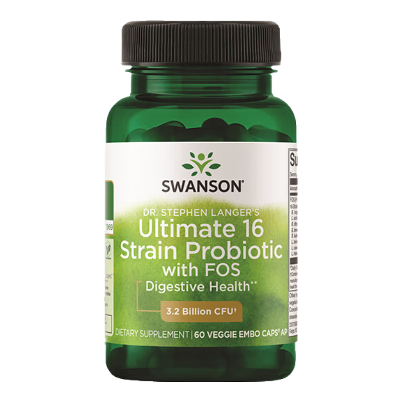 斯旺森(SWANSON)16種活性益生菌膠囊32億CFU加氏乳桿菌70+種礦物質(zhì) 腸胃調(diào)理 60粒