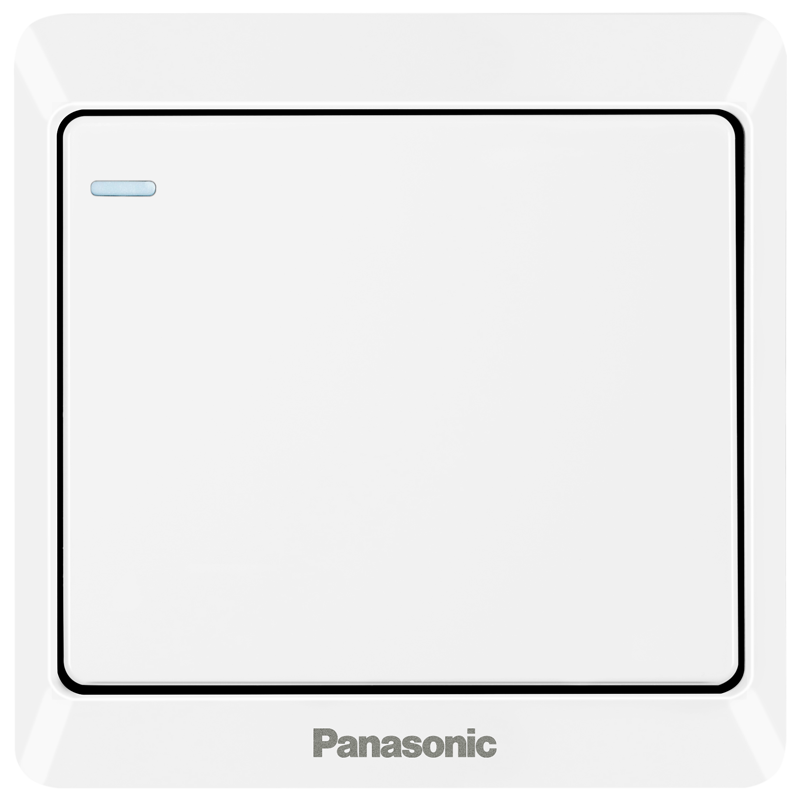 松下（ Panasonic）开关插座 一开双控开关面板 带荧光单开双控墙面开关 雅悦白色 WMWA512-N