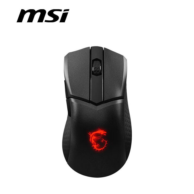 MSI 微星 GM31W 轻量化无线电竞鼠标 双模  RGB 黑色 附带充电底座