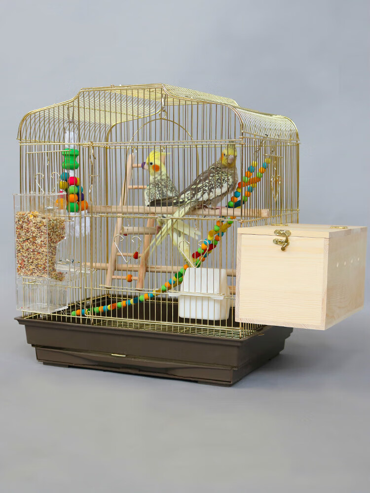 hkml电镀金色大型繁殖鸟笼 别墅鹦鹉笼子虎皮玄凤牡丹大号 超大 特大