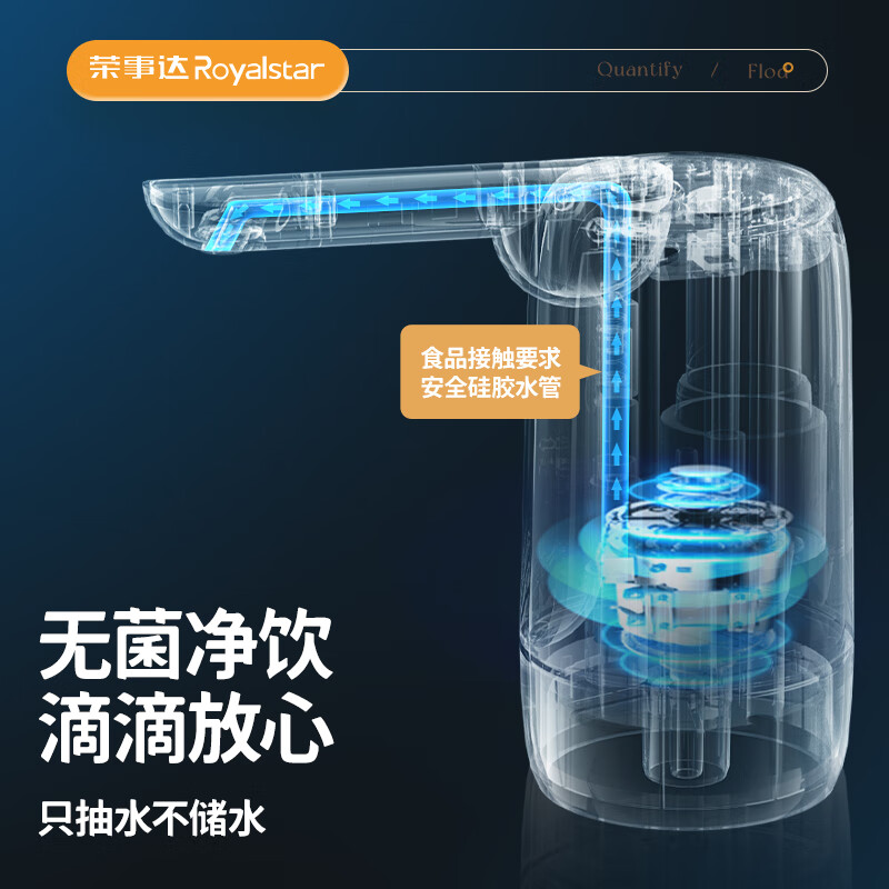 荣事达抽水器桶装水电动抽水机自动上水器吸水器压水器家用饮水机抽水泵 折叠款【三档定量+Type-c快充】