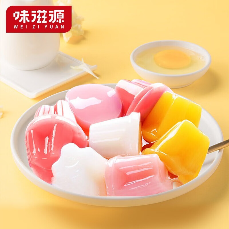 味滋源 果冻 4种口味 水果味果冻 芒果草莓玉米酸奶味 儿童零食 果冻 4味 500g（新礼盒）
