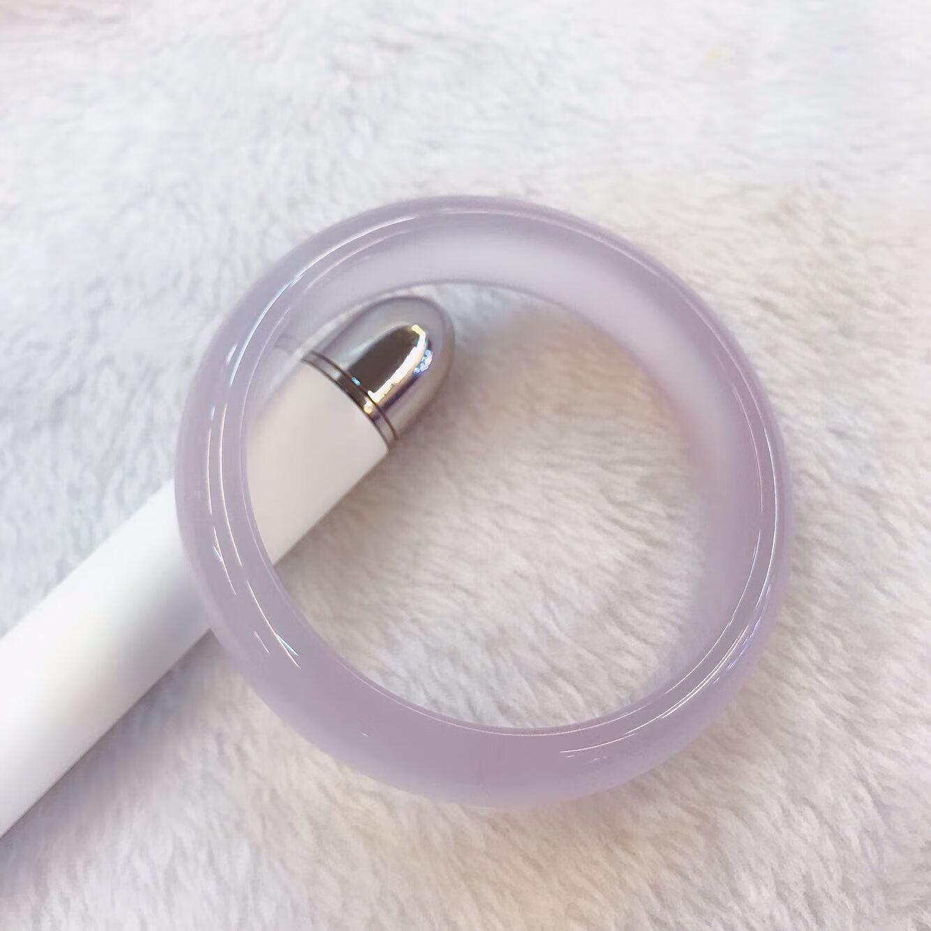 碧允巴西紫玉髓紫罗兰玛瑙高冰女款手镯冰种紫玉髓镯子 浅紫52