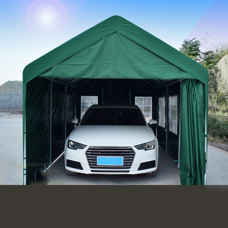 户外车棚停车棚家用汽车遮阳雨棚车库防晒简易移动帐篷 3x3无围布