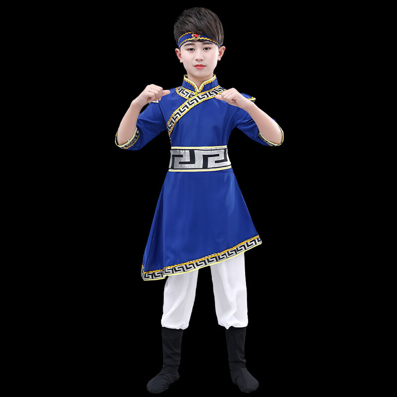 卡傲臻新款少数民族儿童蒙族舞蹈裙幼儿园蒙古服六一表演演出服装男女