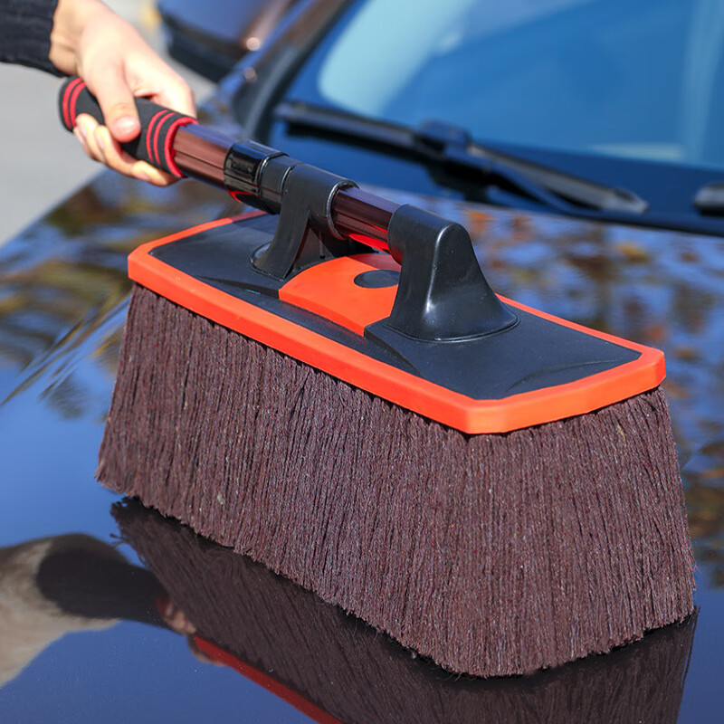 汽车除尘掸子擦车蜡刷洗车用品扫车灰尘掸子车用刷车的刷子蜡拖把 豪华除尘蜡刷