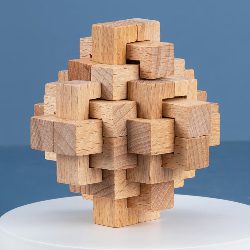 三格田(sangty) 传统原创木质孔明锁智力玩具八卦榫卯结构鲁班解锁