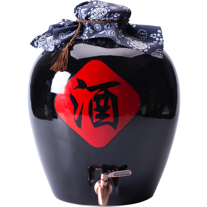 御梦赐轩 景德镇陶瓷大酒坛100斤50斤30装酒瓶酒坛子黑釉酿酒缸土陶
