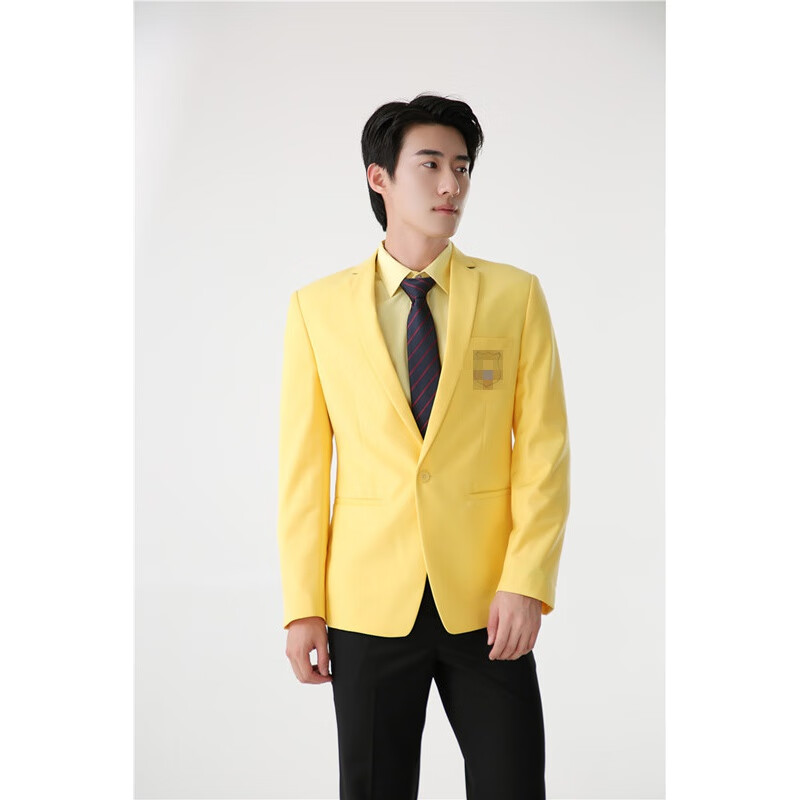 氧家玛雅房屋中介工作服 新款男女西装外套浅黄色房地产销售西服工装