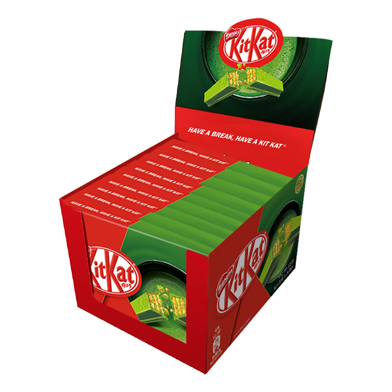 雀巢(Nestle) 奇巧KitKat 抹茶白巧克力威化饼干24块  休闲零食下午茶分享装34g*8盒